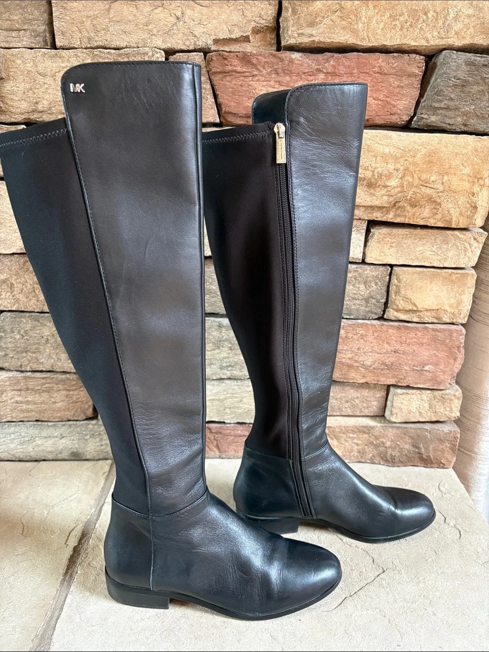 Michael Kors sz 7 black leather tall riding boots